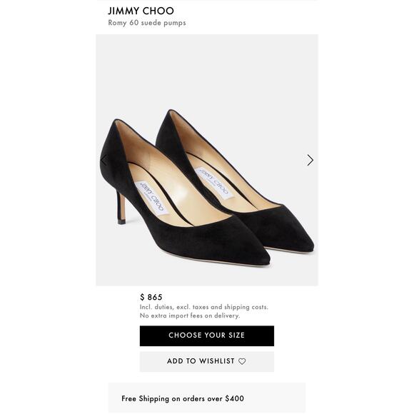 Jimmy Choo “Romy 60” Black Suede Pumps – Size 37.5 EU - Picture 11 of 11